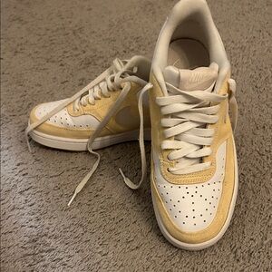 Nike White and Light Yellow Athletic Shoes- *see notes on color*